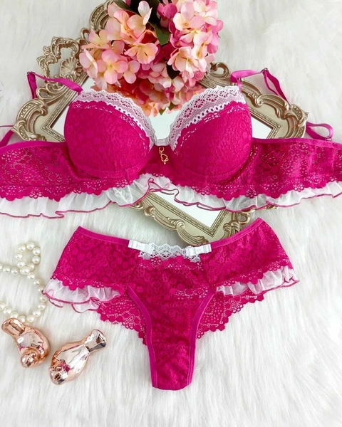 Conjunto Penélope - ROSA PINK COM BRANCO