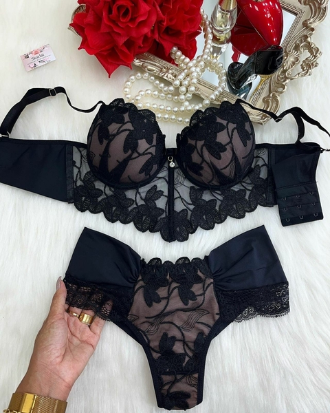 Conjunto Cropped Luxo PRETO