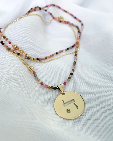 Colar de Turmalinas com Medalha