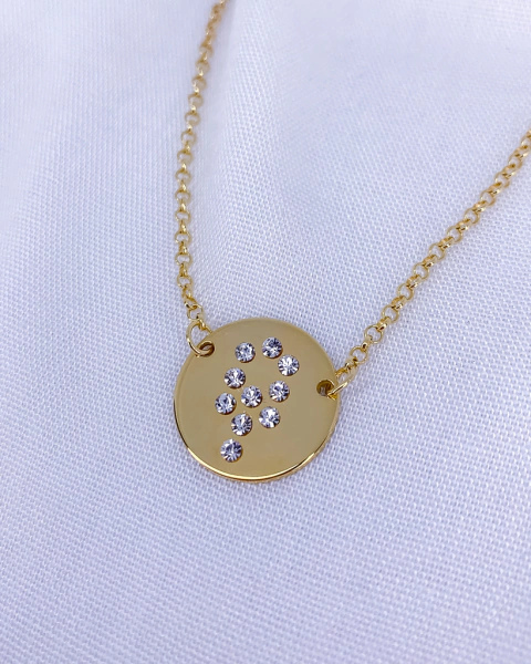 Colar Com Medalha Árvore da Vida de Zircônias