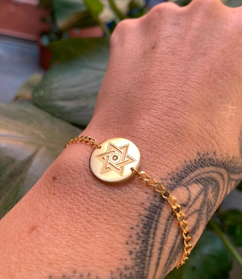 Pulseira Estrela de Davi com Zircônia