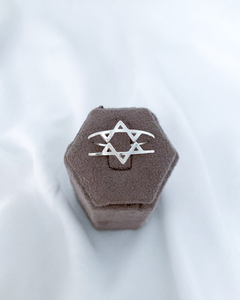 Anel duplo Estrela de Davi
