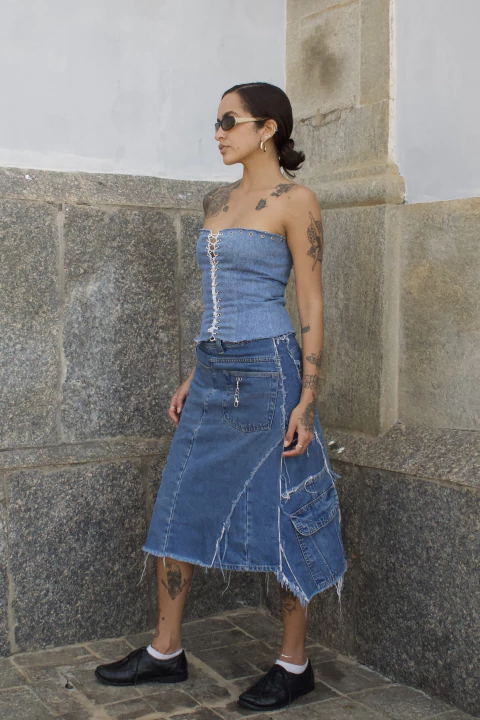 SAIA DENIM MIDI - comprar online