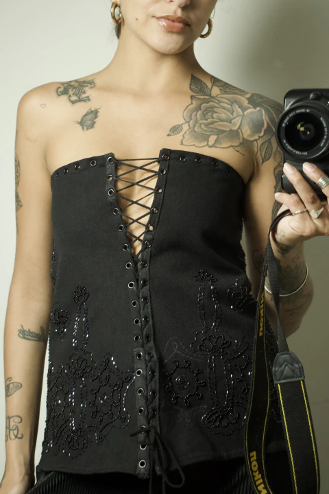 CORSET BORDADO - PEÇA ÚNICA - comprar online