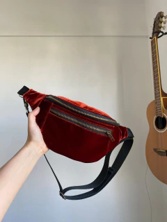 Imagem do Pochete terracota veludo encomenda