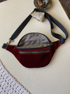 Pochete terracota veludo encomenda - loja online