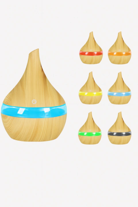 HUMIDIFICADOR AROMATIZANTE MADERA LED 7 COLORES