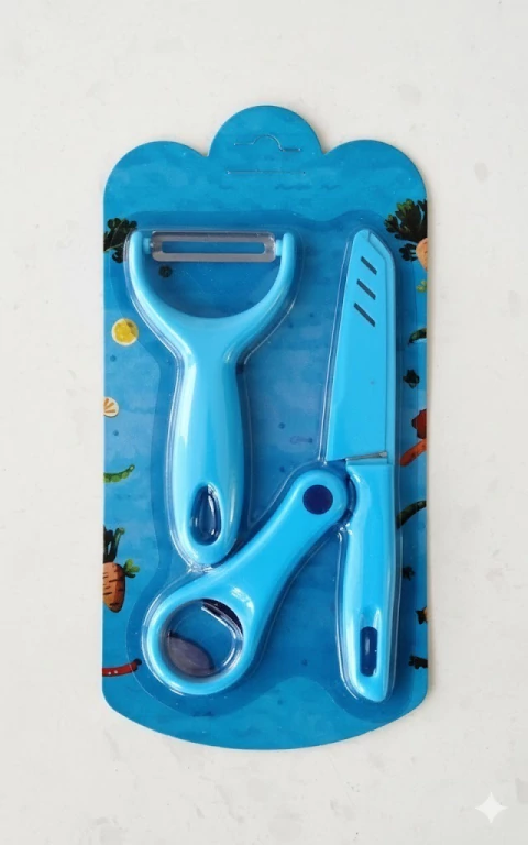 SET DE CUCHILLO, DESTAPADOR Y PELA PAPAS - comprar online