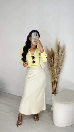 Saia Cetim Bege - comprar online