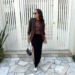 Blazer Miami Alfaiataria Marrom - M de Menina