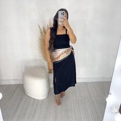 Vestido Linho Mel Preto - comprar online