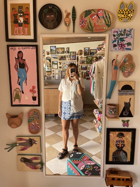 Short Saia Mixina Azul - comprar online