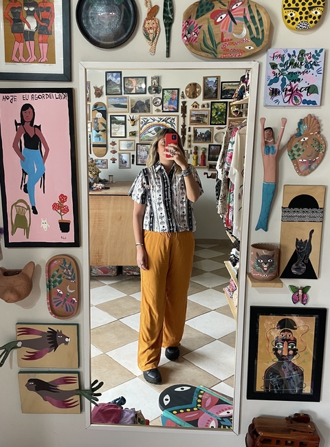 Calça Básica Mostarda - comprar online