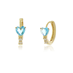 Brinco Argola Detalhe Coração Banhado a Ouro 18k