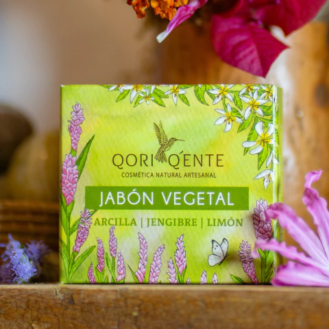 Jabón Vegetal Natural - Arcilla, Jengibre y Limón - comprar online