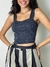 Cropped brilhoso K2B com bojo e detalhe nas costas Iliene