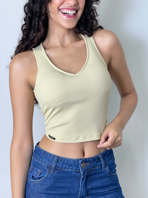 Cropped Graliene K2B C/ elástico nas costas canelado block