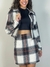 Conjunto cropped e saia xadrez em lã REF1836 - Loja Hipátia