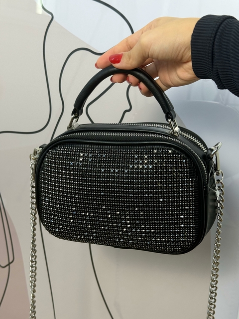 Bolsa transversal com strass e aplicações REF