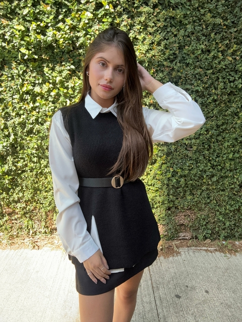 Camisa com sueter tricot 3 peças REF12060