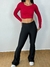 Calça legging flare K2B com tecido brilhoso cintura alta Chanel - loja online