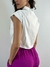 Cropped com ombreira muscle tee botões com cristais REF2051 - loja online