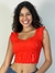 Cropped com babado Renatila K2B canelado block