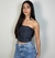 Cropped tomara que caia com brilho e bojo K2B Ruselina - comprar online
