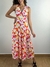 Vestido longo folhas decote profundo REF1966 - comprar online