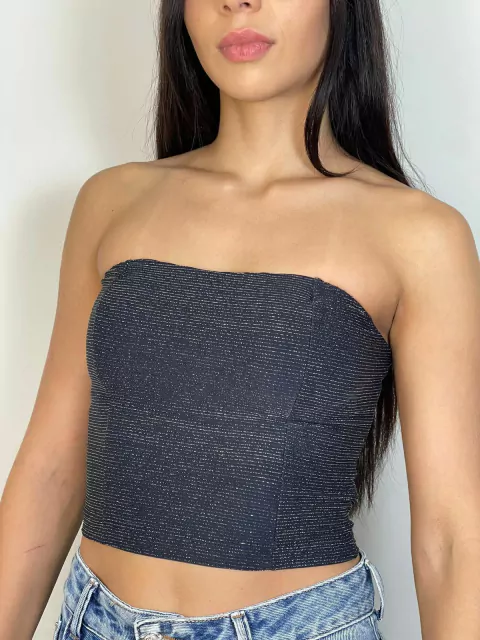 Cropped tomara que caia com brilho e bojo K2B Ruselina