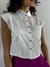 Cropped com ombreira muscle tee botões com cristais REF2051 - Loja Hipátia