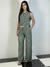 Conjunto em alfaiataria risca de giz fashion REF1066 - Loja Hipátia