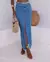 Saia Jeans Longa Feminina Cintura Alta Abertura Frontal REF23534 Média
