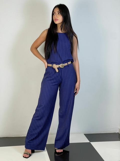Conjunto em alfaiataria risca de giz fashion REF1066