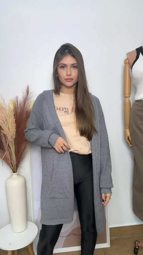 Cardigan em modal com capuz REF3151