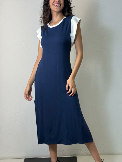 Vestido viscolycra com aberturas laterais manga muscle tee