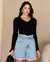 Short Jeans desfiado com cinto Consciência Jeans REF23973 - Loja Hipátia