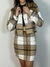Conjunto cropped e saia xadrez em lã REF1836 - loja online