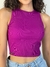 Cropped sem manga canelado block K2B Eliege na internet
