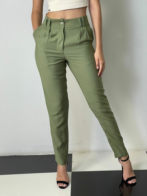 Calça em alfaiataria passante duplo REF777