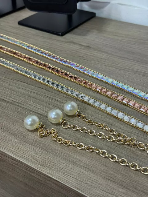 Cinto corrente cristal com pérola YY-GH15C