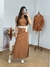 Vestido longo canelado com fenda K2B Casiana - comprar online