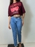 Calça jeans com cinto reta barra desfiada Consciência 23729 - comprar online