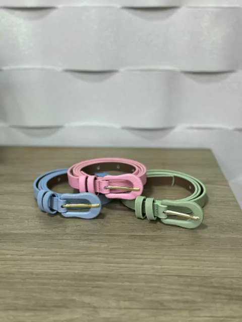 Cinto candy colors fivela encapada couro 100% LM-1236