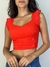 Cropped com babado Renatila K2B canelado block - comprar online