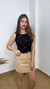 Short-saia em linho com cós alto e cinto em cordão - loja online