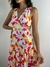 Vestido longo folhas decote profundo REF1966 na internet