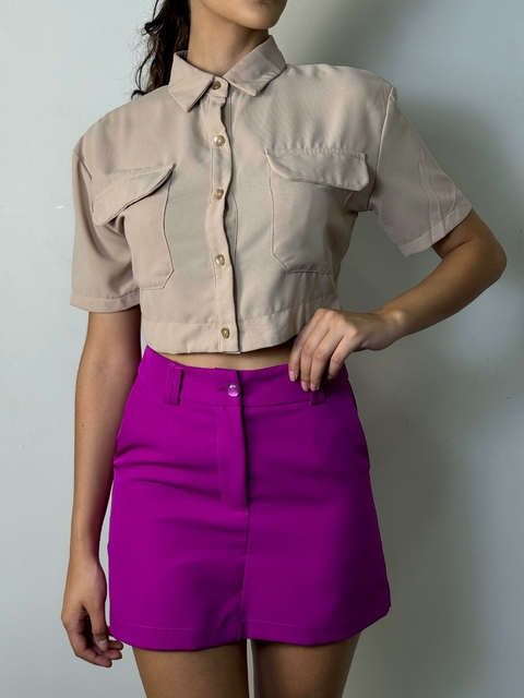Short saia alfaiataria com passante duplo REF151 importado