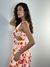 Vestido longo folhas decote profundo REF1966 - loja online