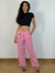 Calça pantalona listrada com forro em chifon - comprar online